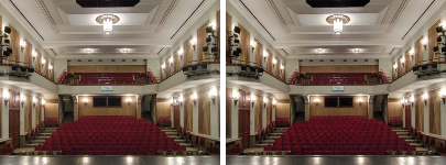The auditorium offers 280 seats on a sloping floor and balconies